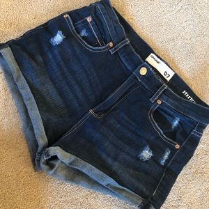 Garage high waisted dark wash shorts Sz 7